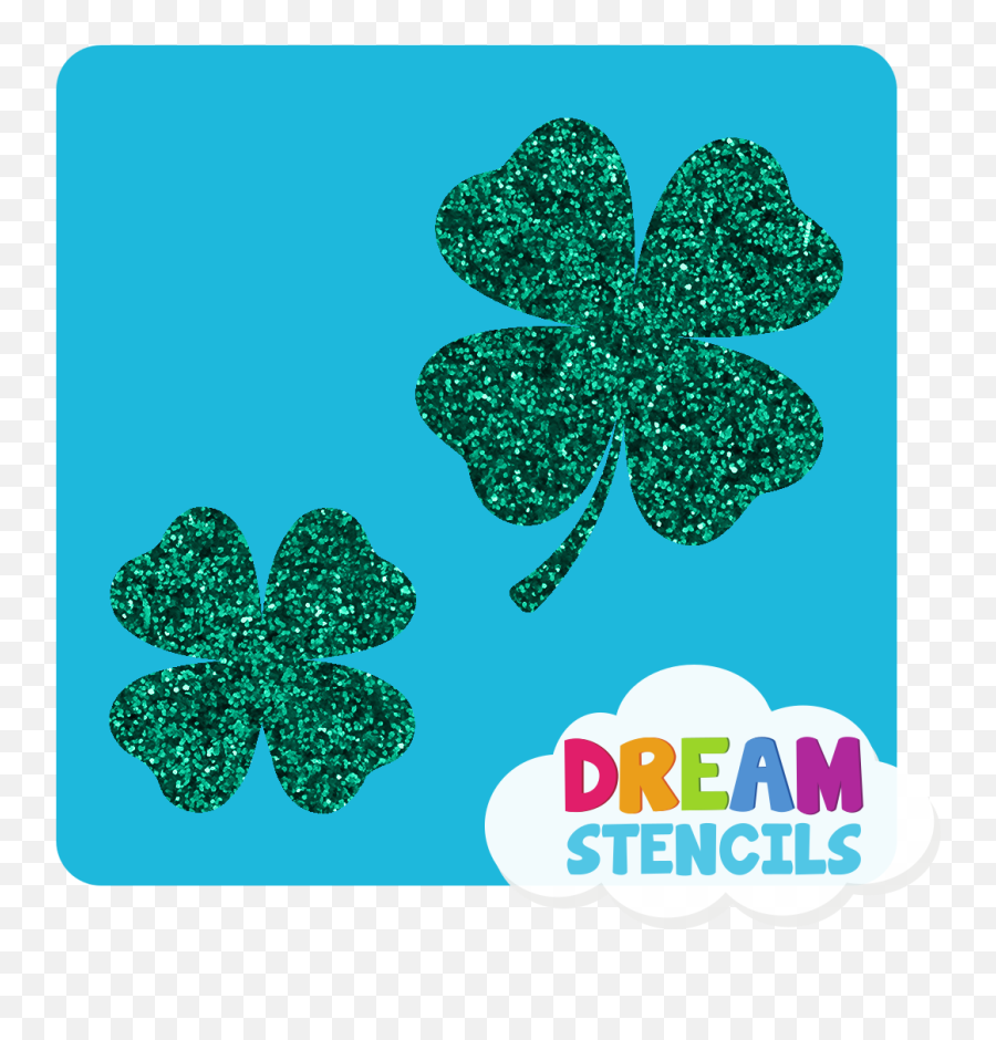 Two Lucky Four - Leaf Clovers Glitter Tattoo Stencil Hp53 5pc Pack Glitter Stencil Emoji,Emoji Temporary Tattoos