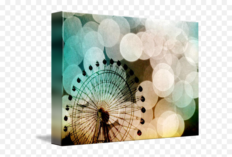 Pastel Bokeh Blue Ferris Wheel Fine Art Photo By Sylvia Coomes - Photographic Paper Emoji,Emotion Wjeel