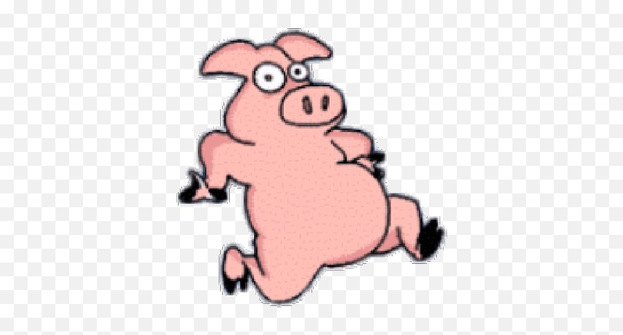 Pigs Gifs - Cartoon Pig Running Gif Emoji,Pig Emoticon Gif