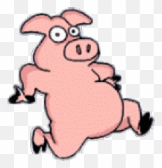 Pigs Gifs - Cartoon Pig Running Gif Emoji,Pig Emoticon Gif