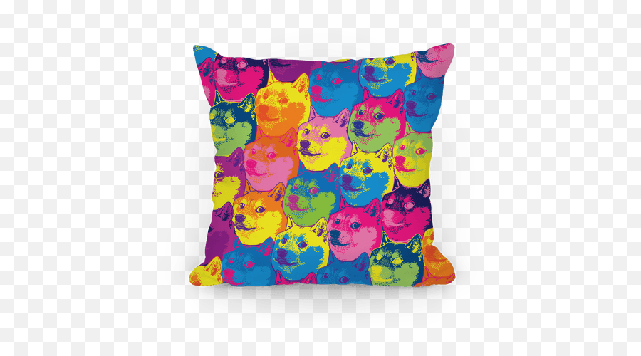 Pop Art Doge Pillows - Pop Art Pillow Png Emoji,Huge Emoticon Pillow