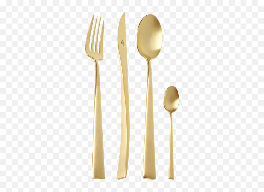 Cutipol Mio Cutlery Set - 24 Piece Black Gold Decorist Emoji,Fork And Spoon And Knife Emojis