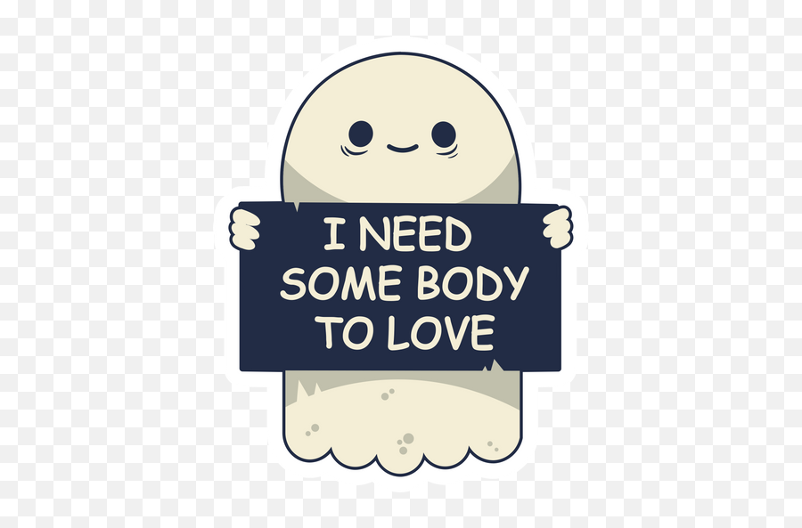Cute Ghost I Need Somebody To Love Sticker - Sticker Mania Need Somebody To Love Ghost Emoji,Batting Eyes Emoticon