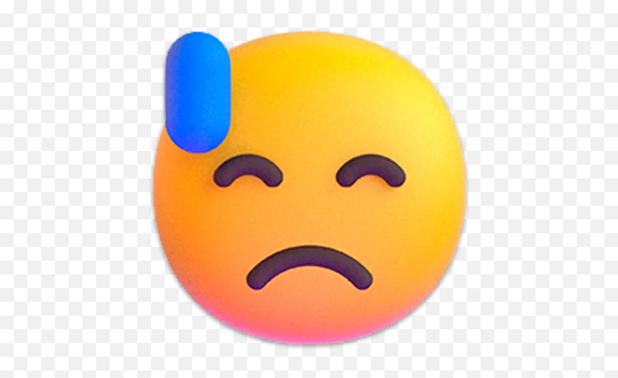 Windows 11 3d Emojis Telegram Stickers,Face With Sweat Emoji