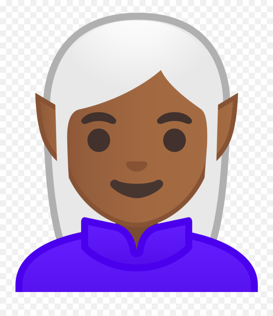 Woman Elf Medium Dark Skin Tone Icon Noto Emoji People - Light Skin Elf,Dark Skin Emoji