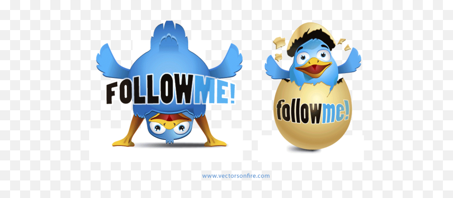 Happy Twitter Birds By Jeremie Tisseau 2 Birds Vector Free - Follow Me On Twitter I Will Follow Back Emoji,Happy Bird Emoticon