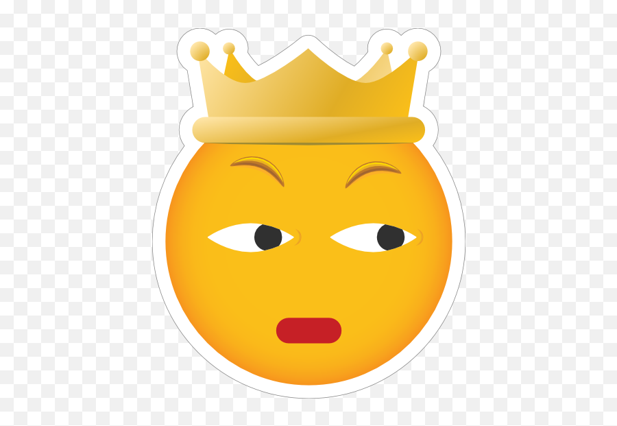 Phone Emoji Sticker Crown Scowling - Happy,Scowl Emoji