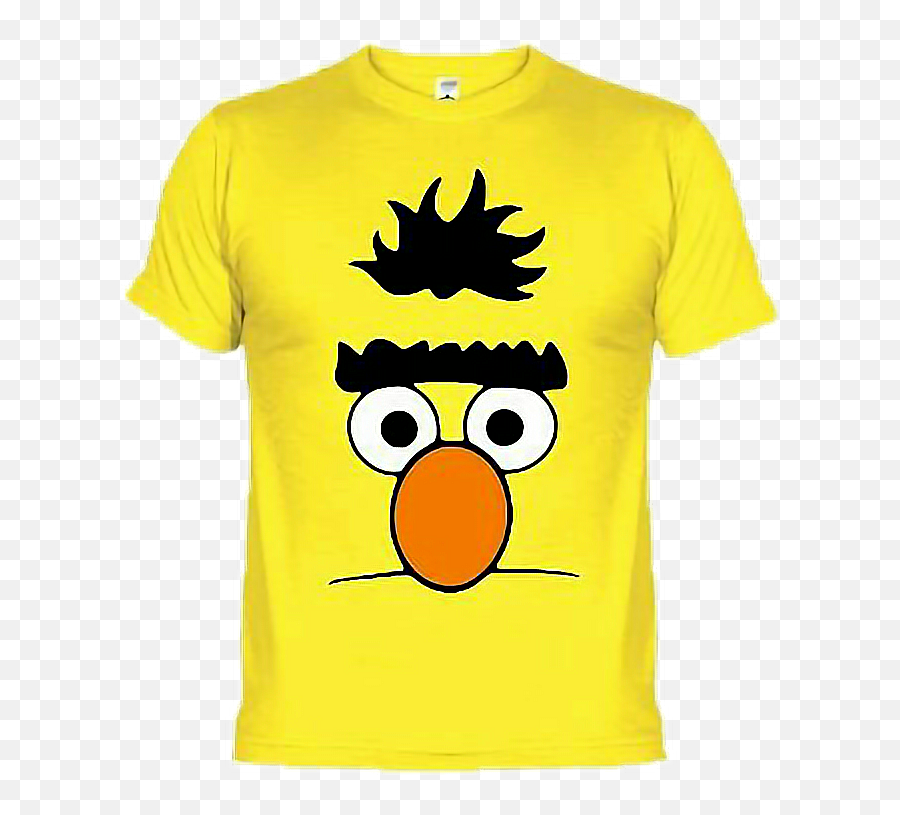 T - Shirt Sticker By Flasha Art Sesame Street Bert Shirts Emoji,Emoticon Neck Text