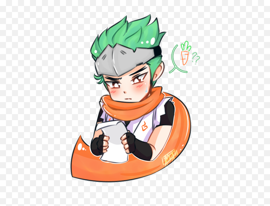 I Draw Our Carrot Boi - Overwatch Art Cute Genji Full Fictional Character Emoji,Boi Emoji