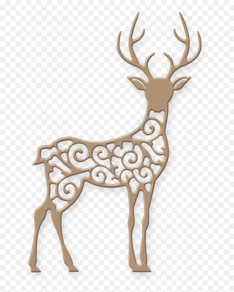 Filigree Die Store Search - Elk Clipart Full Size Clipart Reindeer Filigree Emoji,Elk Emoji