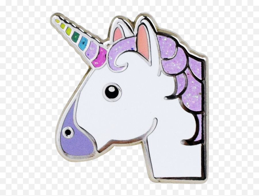 Glitter Emoji Png - Hard Enamel Glitter Unicorn Emoji Unicorn,Hard Emoji