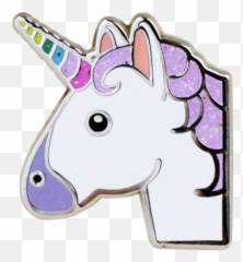 Glitter Emoji Png - Hard Enamel Glitter Unicorn Emoji Unicorn,Hard Emoji