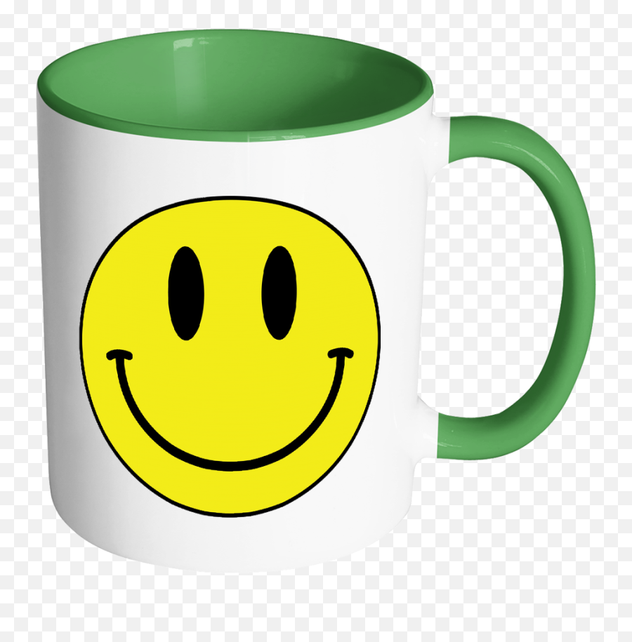 Smiley Face Color Accent Coffee Mug - Choice Of Accent Color Emoji,Colorful Emoticon