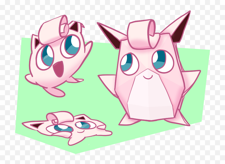 Paper Jigglypuff And Origami Wigglytuff By Some - Fool On Emoji,Jigglypuff Emoticon Text