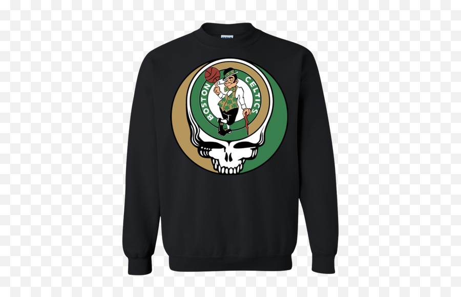 Blithesome Boston Celtics Basketball Grateful Dead Steal Emoji,Face Emoticon Embroidered Long Sleeve Sweatshirts