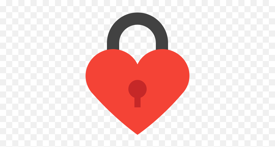 Heart Lock Icon In Color Style Emoji,Paslock Emoji