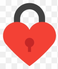 Heart Lock Icon In Color Style Emoji,Paslock Emoji