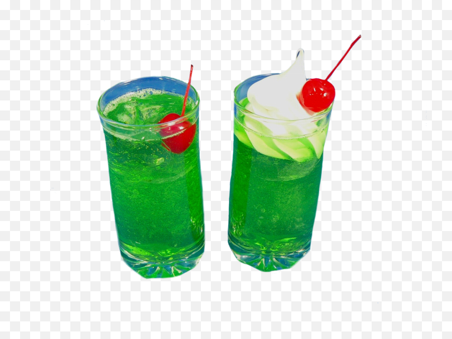 Green Neon Drink Drinks Cherry Cute - Aesthetic Drink Emoji,Apple Cocktail Emoji