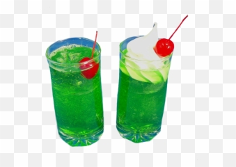 Green Neon Drink Drinks Cherry Cute - Aesthetic Drink Emoji,Apple Cocktail Emoji