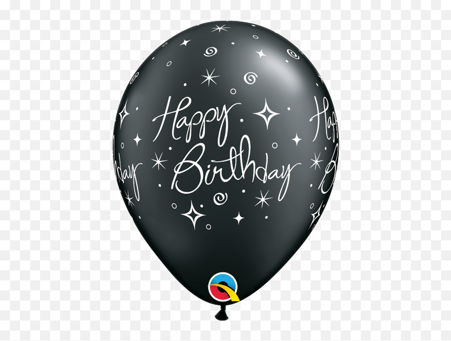 11 Inch Birthday Elegant Sparkles Swirls Black Balloons - Balloon Emoji,Heart Sparkle Emoji Balloon