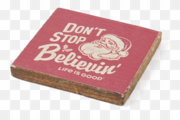 Sale Santa Donu0027t Stop Believinu0027 Rustic Wooden Coaster Life - Book Cover Emoji,Emoji Book Covers