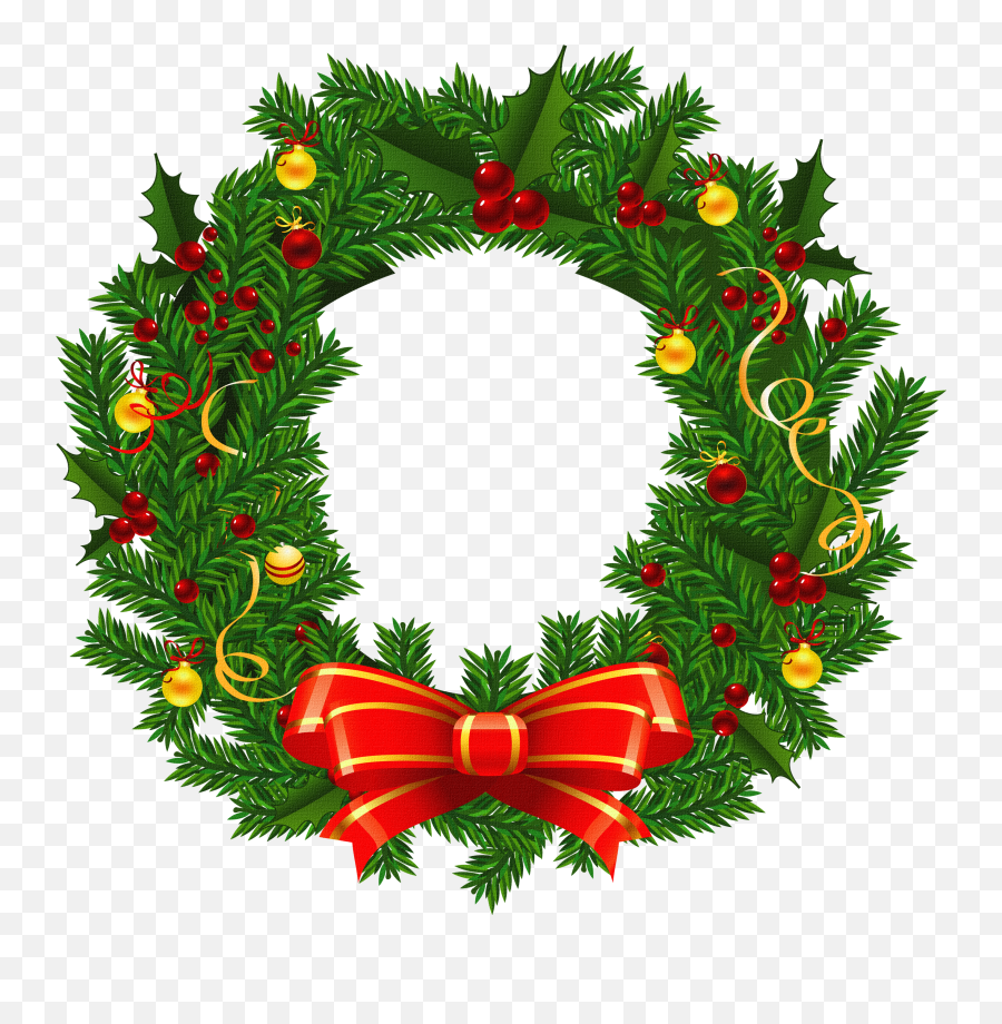Bohemian Clipart Of Artificial Gg And Endless - Christmas Transparent Christmas Wreath Emoji,Christmas Emoji Png