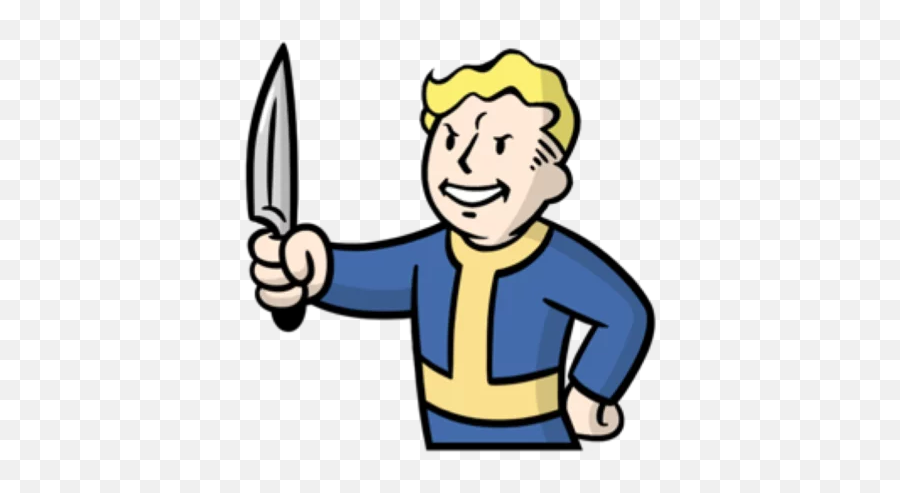 Telegram Sticker 51 From Collection Fallout Emoji - Fallout Vault Boy Png,Arm Emoji