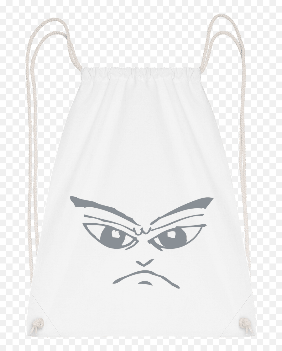 Evil Face Symbol Grey Drawstring Backpack - Superhero Emoji,Evil Face Emotion