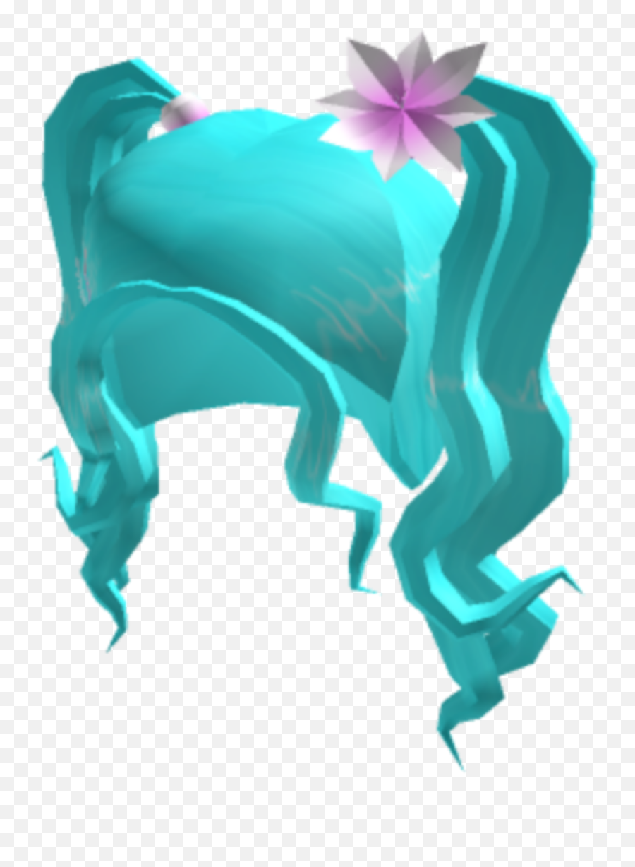 Cyan Ponytails Roblox Hair Sticker - Fictional Character Emoji,How To Putt Emojis On Roblox