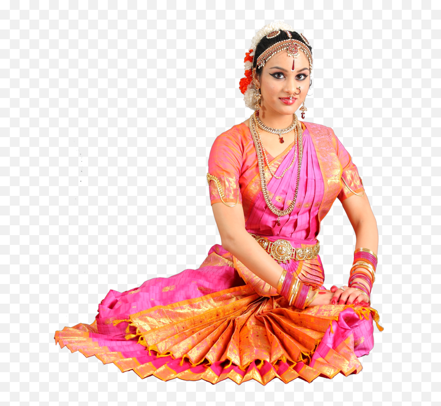 Image Result For Orange Bharatanatyam - Pink Colour Bharatanatyam Dress Emoji,Emotion Poses Bharatanatyam