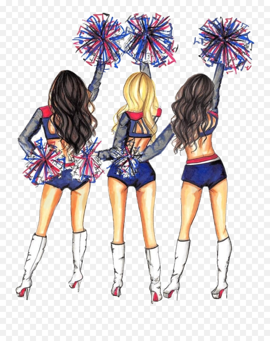 Discover Trending Cheerleaders Stickers Picsart - Cute 3 Best Friends Drawing Emoji,Cheerleader Emoji