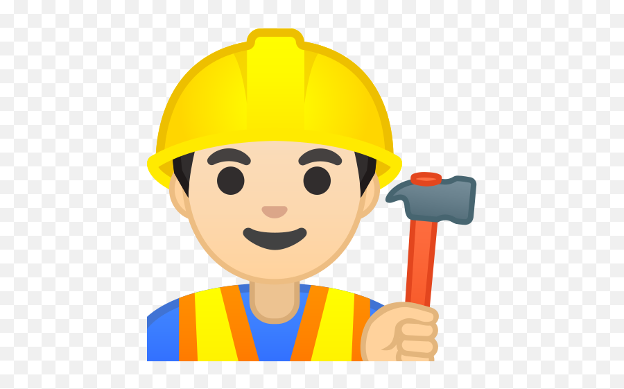 Man Construction Worker Light Skin - Construction Worker Factory Worker Icon Emoji,Judge Hammer Emoji
