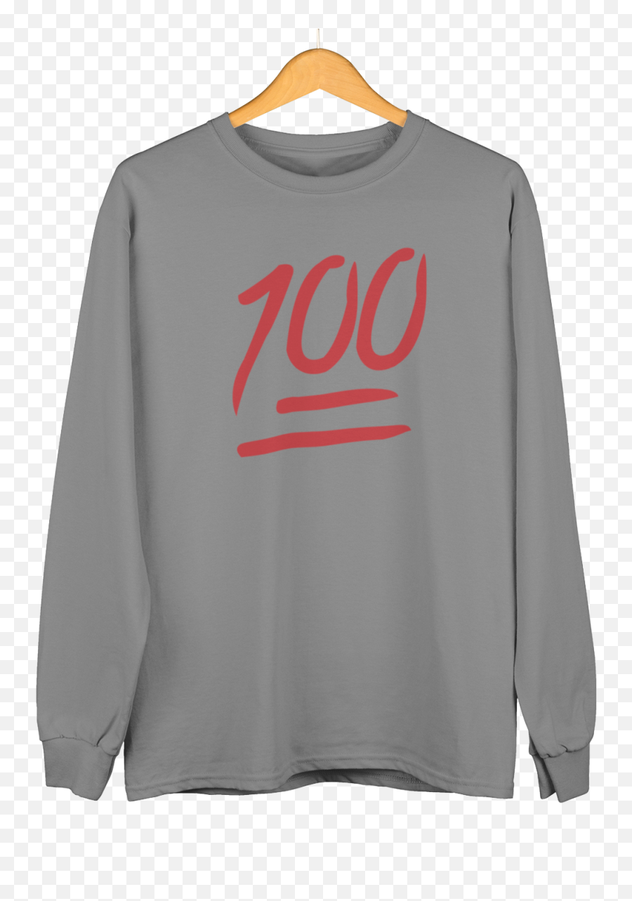 100 - Unisex Long Sleeve Tee Shirt My Site 1 Emoji,100 Emoji