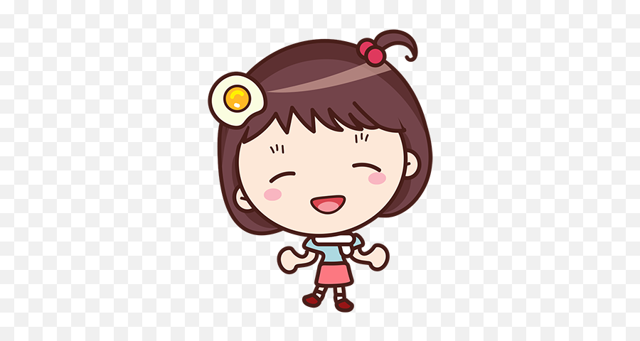 Yolk Girl Sticker - Cute Message Sticker Emoji By Shuiquan Shen,Girl Bowing Emoji