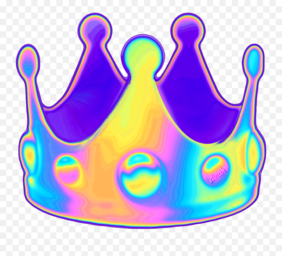 Holo Holographic Sticker - Transparent Background Emoji Crown,New Crown Emoji