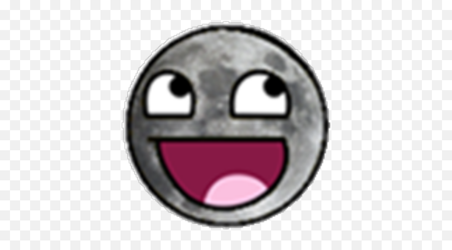 Moon Face - Blue Awesome Face Png Emoji,Moon Face Emoticon