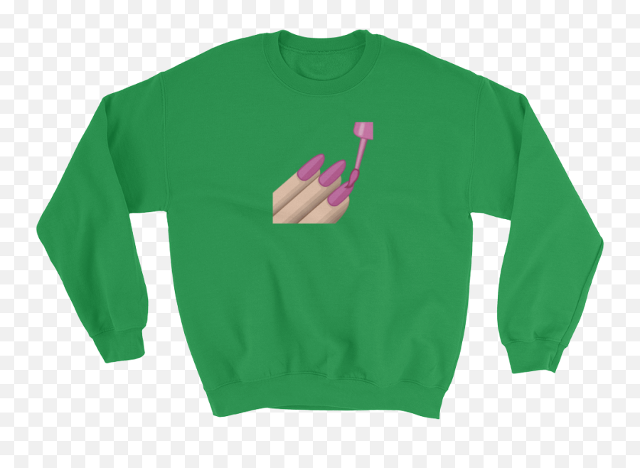 Nail Polish Emoji Long Sleeve - Bluza Newport,Green Fist Emoji