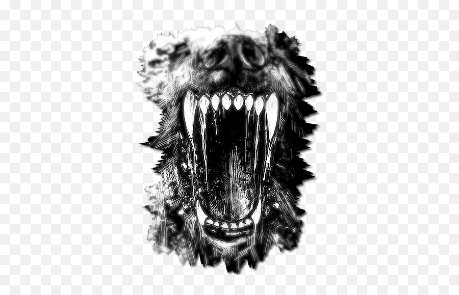 Download Hd Blend Wolf Logo Werewolf Teeth Werewolf Tattoo - Wolf Teeth Tattoo Emoji,Werewolf Fangs Emoticon