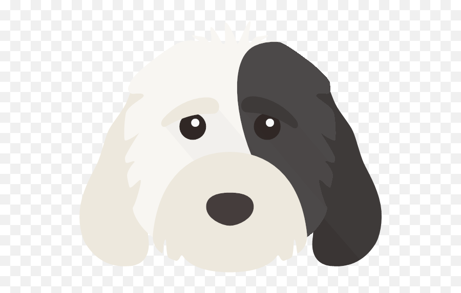 Tailor - Black And White Cockapoo Cartoon Emoji,Old English Sheep Dog Emoji