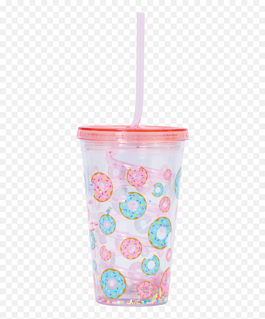 Donuts Cup With Straw - Drink Lid Emoji,Plastic Tumblers With Emojis