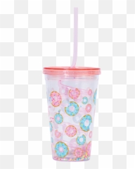 Donuts Cup With Straw - Drink Lid Emoji,Plastic Tumblers With Emojis