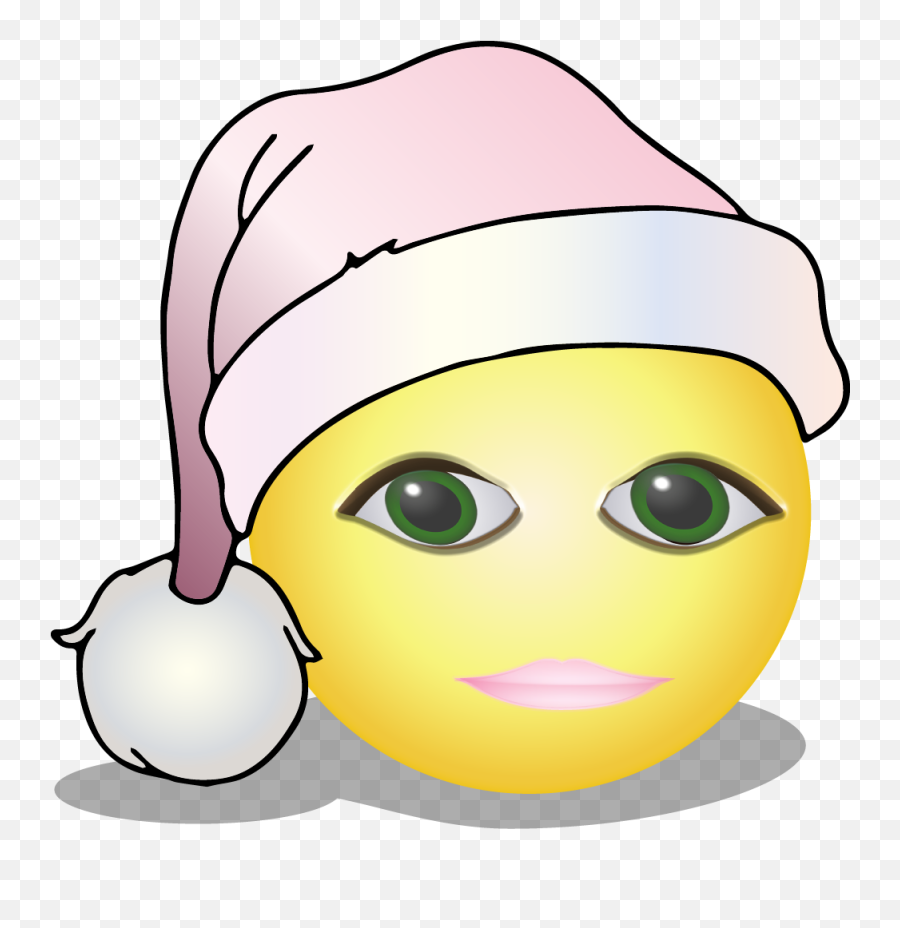 Pink Santa Hat Emoji - Happy,Santa Hat Emoji