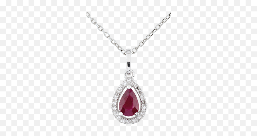 Pendant - White Gold 9 Carats Ruby C2479 Emoji,Emotions Of Ruby