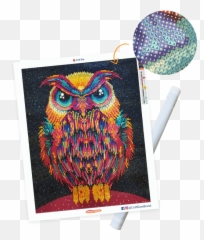 Cartoon Owl Diamond Painting Kit - Neon Owlu2013 Craftease Emoji,Cartoon Owls With Different Emotions