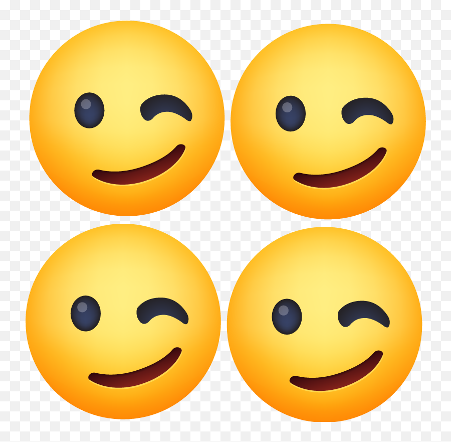 Wink Emoji Yellow More Coasters - Tenstickers,Smiley Face Emoji Meanings