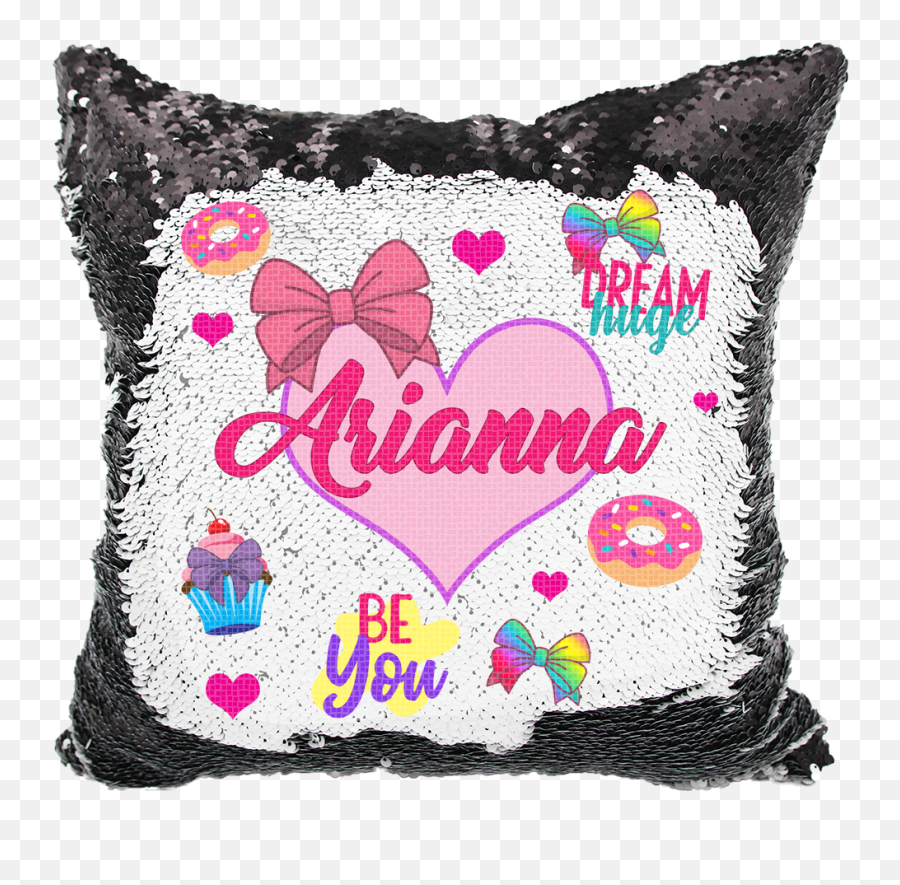 Handmade Personalized Be You Bows - Nhearts Reversible Sequin Pillow Case For Teen Emoji,Emoticon Throwing Sparkles