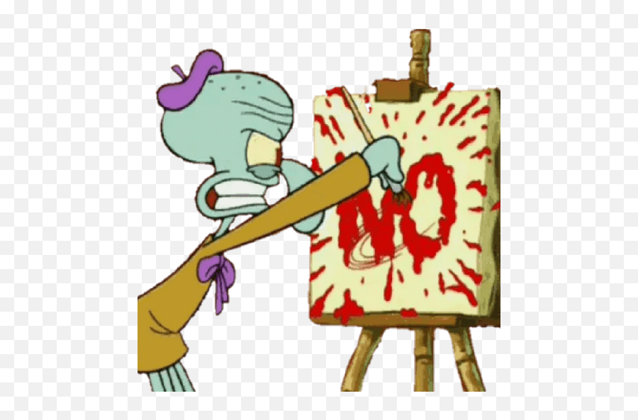 Calamardo Emoji,Paint Easel Emoji