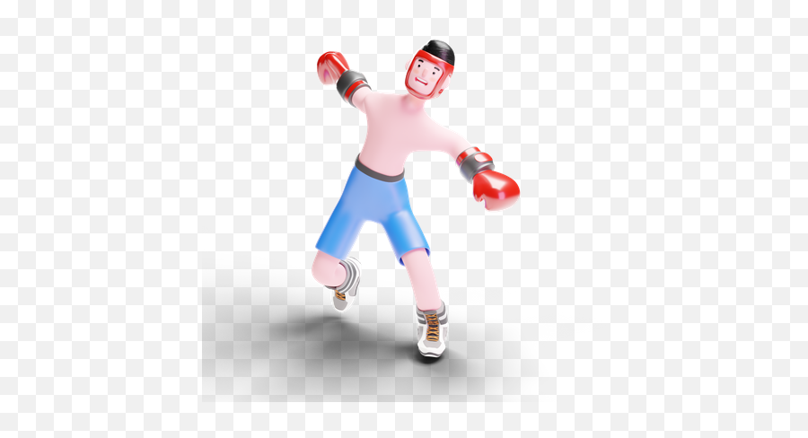 Premium Happy Male Boxer Celebrating Win 3d Illustration Emoji,Boxing Emoji