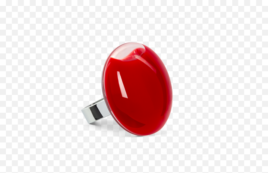 Glass Ring - Galet Medium Milk Dark Red Emoji,Red Knob Emoji