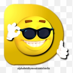 Monica Michielin Alphabets Yellow Smile Sunglasses Alphabet Emoji,Alphabit Emoji